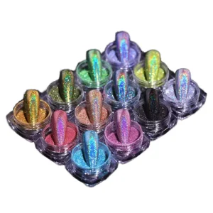 12 Colors Holoqraphic Nail Glitter Superfine Nails Sequins Mixed Iridescent Paillette for Nails Art Manicure Decoration Pigments