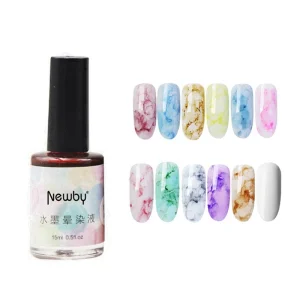 12 Colors Private Label No Lamp Smoke Effect Smudge Liquid Nail Blooming Gel Polish Fast Drying Eco Friendly Free Sample