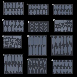 12 Designs French Dual Form Nail Tip Pads Stickers Crystal Silicone Mould Sticker for Nails French Nail Molds Silicone Pads