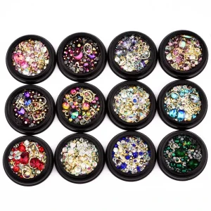 12 Mix Designs Bling Rhinestone for Nail Art Decoration