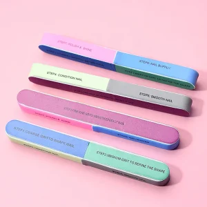 12 PCS 7 Way Steps Nail Buffer Multi functional Polisher and Shiner Individually Wrapped 7 Side Nail File and Buffers Block