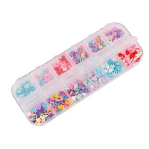 12 Patterns 3D Nail Art Decoration Cute Design Clay Slice Nail Art Decoration Candy Color Nail Glitter Sequins Manicure