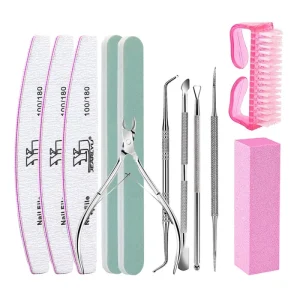 12-Piece Beauty Care Kit Set Buffer Block Nail Files Cuticle Pusher Pedicure Tools Non-Electric