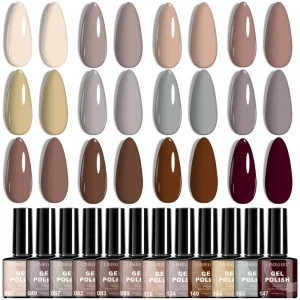 12 color 15ml Nail Polish Gel Set with Soak off Formula UV LED Compatible