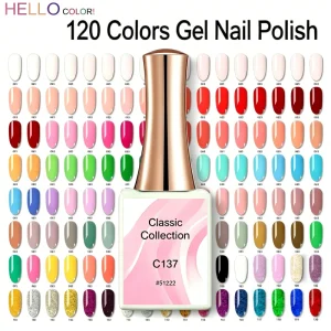 120 Color Gel Nail Polish Kit Long Lasting No Wipe Soak Matte Glossy Finish Eco Friendly Private Label OEM