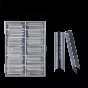 120 Pcs Dual Nail Forms Set Clear Poly Extension Gel Mold Builder Polish Coffin Tips for Acrylic UV Nails Salon DIY Home Design