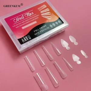 120Pcs Dual Form Nail Tips with Silicone Pads Custom Logo Full Square Coffin Stiletto Dual Forms for Nails Design