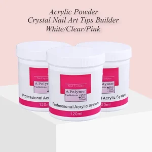 120g Nail Art Acrylic Powder Polymer Tips Builder Manicure Fast Dry Non Toxic Clear Pink White