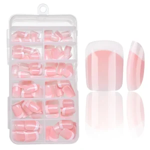120pcs box Acrylic French False Nails Tip Square Artificial False Fake nails Soft Gel Can Be Removable Short Press on Nails