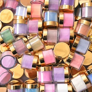 128 Colors Clear Acrylic Nail Powder 3D Pattern Dust Mixed Glitter Nude Acrylic + Dip Collection Powder