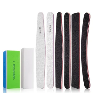12Pcs Set Nail Files and Buffers Block Set Sponge Strip Professional Manicure Tools Kit for Nail Grinding Polishing Nail Art