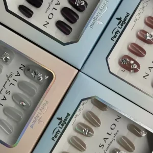 12pcs Elegant Rhinestone Design Press On Gel Nails Easy Application Stylish Oval Shape Fingers Made Durable ABS