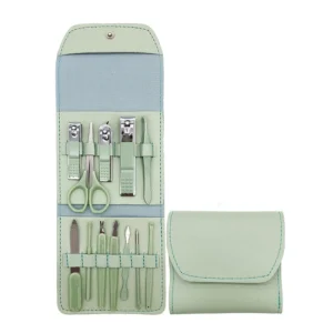 12pcs Manicure Set Nail Care Tool Nail Trimming Cutter Tools Finger Care Gift Stainless Steel Nail Clipper Kit with Leather Case
