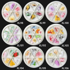 12pcs set Nail Jewelry Flower Nail Charms Handmade Accessories Design Acrylic 3d Flower Nail Art
