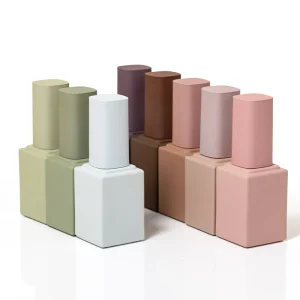 13ml Custom Gel Polish Bottle Soft Rubber Green Nail Polish Empty Bottles Square Acrylic Gel Nail Container
