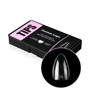 14 Sizes Brand Quality Patterned Nail Tips Custom Logo Private Label Short Almond Nail Tips with Box