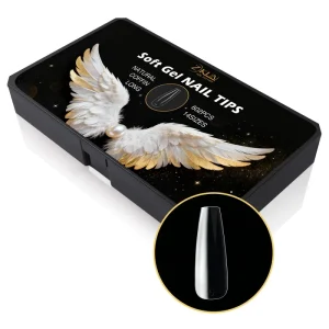 14 Sizes Coffin Long High Quality PMMA Poly Gel Nail Tips Natural Nail Tips Box for Gel