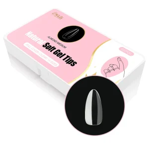 14 Sizes Medium Almond Nail Tips 500pcs Box HEMA-Free PMMA Full Cover Clear Soft Gel Nail Tips for Acrylic Gel DIY Salon