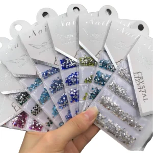 1440Pcs 3D Rhinestones Nail Art Crystal Decorative Stones Flat Back Stickers & Decals