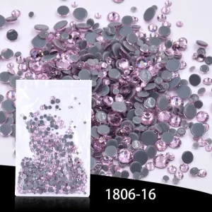 1440pcs Mixed Sizes Crystal Glass Hot Fix Rhinestones Nail Art Decoration