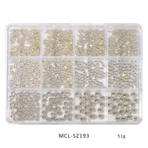 1440pcs box Luxury K9 Crystal Diamond Shaped Nail Art Rhinestones Nails Charms Decorations Jewelry Perfect for Press on