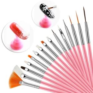 15 Pcs Liner Drawing Nail Art Brush Tools Professional Nail Painting Brushes