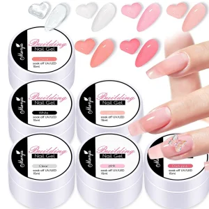 15 ml Solid Nail Extension Building Gel for Nail Art Salon UV LED Full Cover Soft Gel Nail Tips Glue Gel