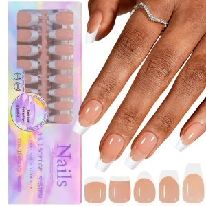 150pcs set Charming French Ballet Wearable Fake Nail Tips Press on Nail Seamless Removable Wearing Reusable Full Cover Nail Tips