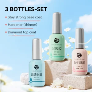 15ml 2 in 1 Stay Strong Base Coat Nail Tips Gel Ultra Sticky Long Lasting 48 Days Diamond Top Coat Hardener UV Gel