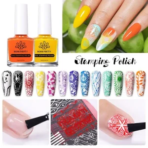 15ml Fast Drying Nail Polish Printed Nail Art Paint Stamp Polish for Design Oil Peel off Effect