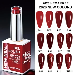 15ml Gel Polish High Quality Red Colors Valentine’s Day Kit Clear Color Pink Nude White Uv Gel Soak Off Gel Nail Polish