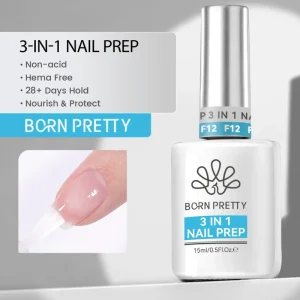 15ml Hema Free Long Lasting 3 in 1 Nail Prep Dehydrator Vitamin Non Acid Nail Primer for Salon Use