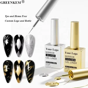 15ml Metal Liner Gel Nail Polish Custom Logo Tpo and Hema Free Mirror Silver Golden Nail Gel Polish