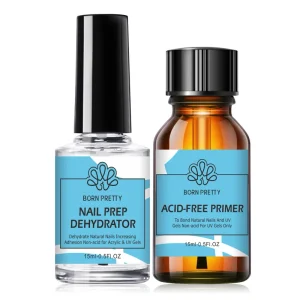 15ml Nail Primer and Dehydrator Set Custom Logo Acid Free No Lift Protein Nond Nail Primer for Gel Polish
