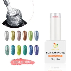 15ml Super Shine Platinum Gel Nail Polish Glitter Sequins Color UV Gel Nail Polish