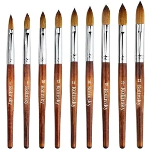 15pcs Set Kolinsky Nail Brushes Professional Manicure Art Brush Pencil