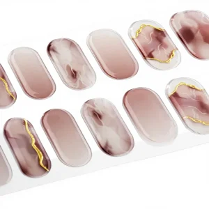 16 Point NF Series Semi Cured UV Gel Gold Foil 3D Nail Stickers with Logo Customization for Phototherapy Manicure