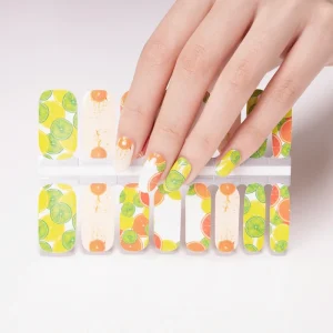 16 Strips Korean Women Beauty Accessories Fashion Style Products Glossy Gold Glitter Nail Polish Stickers