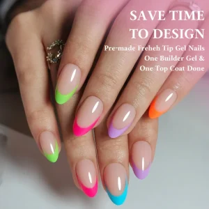 160 Piece Short Wearable Fashionable Soft Finger Nail Tips Almond Solid Color French Edge High Quality Full Cover False Nails