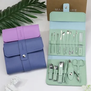 16pcs 12pcs Nail Clipper Set Professional Stainless Steel Purple Nail Tools Scissor Manicure Pedicure Set Nail Clipper Kit