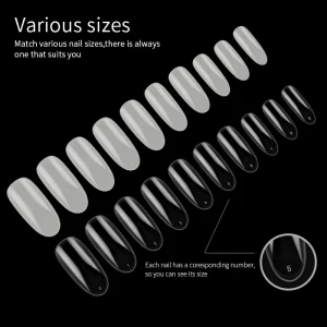 18 Shape ABS French Half Cover 500pcs Xxl C Curve Nail Tips Straight Clear Tip Nail Long Tapered Square Nail Tips Clear