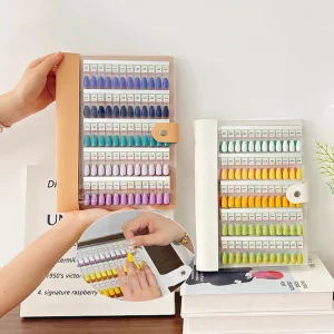 180 Color Gel Polish Display Book Magnetic Tips Portable Remover Acrylic Color Card Book Nail Supplies Tool Color Card for Nails