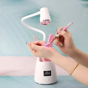 18W Flash Cure Nail Lamp Desktop UV Fingernail Light 360 Rotatable Cordless Gel Nail Lamp