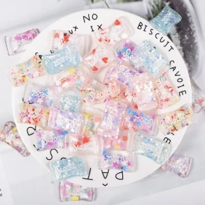 19*33mm Sweet Candy Nail Art Charms Colorful Kawaii Resin Nail Decorations Mixed Nail Art Accessories