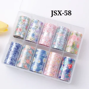 1Box Golden Marbling Stone Nail Foils for Transfer Paper Abstract Stickers Sliders Nails Wraps DIY Flowers Nail Art Decoration