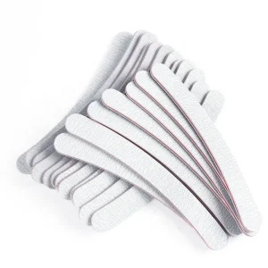 1PC Small Nail Files Double Mini Buffer Sanding 100 180 Disposable Manicure Tools Moon Shape Red Inner Nail File