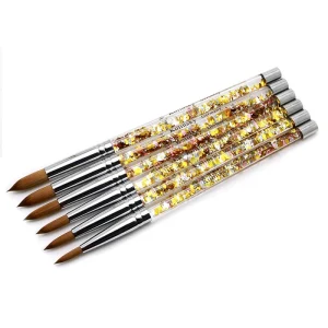 1Pc Newest Professional Sable Hair Crystal Carving Pen Manicure UV Gel Brushes Nail Art Brush for Nail Art Tools
