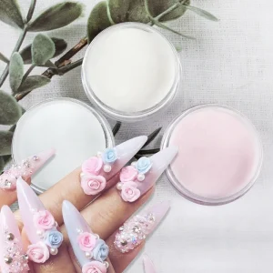 1kg White Transparent Nail Acrylic Powder Pink White Clear Carving Crystal Acrylic Polymer Powder 3D Nail Art Design Decoration
