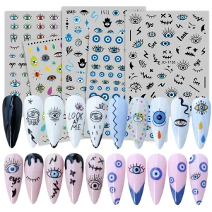 1pc Eye Series Nail Art Stickers for Nails Decal Wrap Art Decorations Charming Sticker Nail DIY Manicure Tattoos Foil Decals