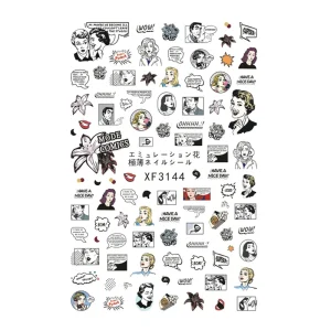 1pcs Cute 3D Nail Stickers Cartoon Animal Lovely Foil Nails Slider Pug Fruit Fall Butterfly Decal Manicure Tattoo Stickers